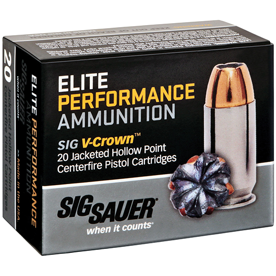 SIG AMMO 380ACP 90GR ELITE V-CROWN JHP 20/10 - Ammunition